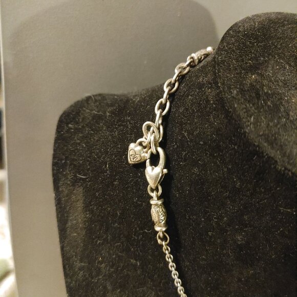 Brighton Necklace Etched Retired Purple Amber Yellow Fish Birds Silvertone - Picture 8 of 9